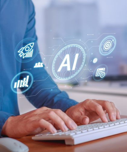 Search engine optimization, digital marketing process and strategy with artificial intelligence.